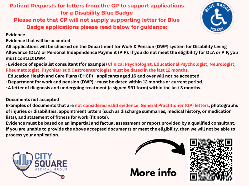 Applications for a Disability Blue Badge